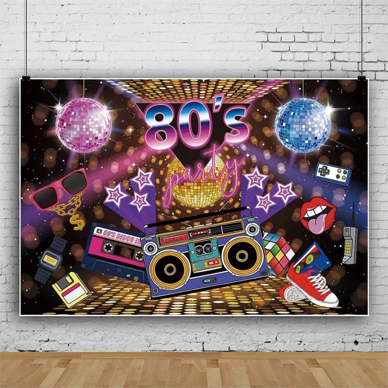 Leyiyi 10x8ft 80's Party Backdrop Music Theme Photography Backdrops Retro Style 80's Neon Eighties Background Hip Hop Rock Music Discoparty Banquet Display Photobooth Props - Image 3